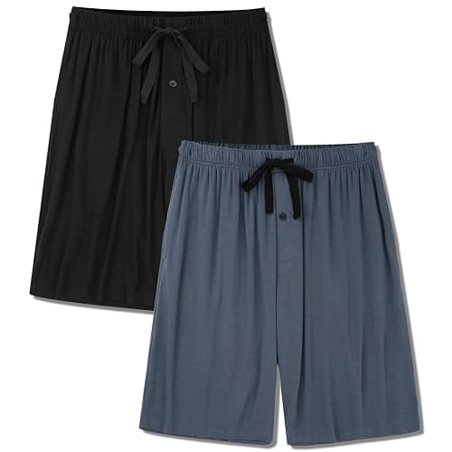 Men's Pajama bottoms Lounge Sleep Shorts Soft Comfortable Breathable Pajamas Shorts with Pockets 2 Pack - Image 1