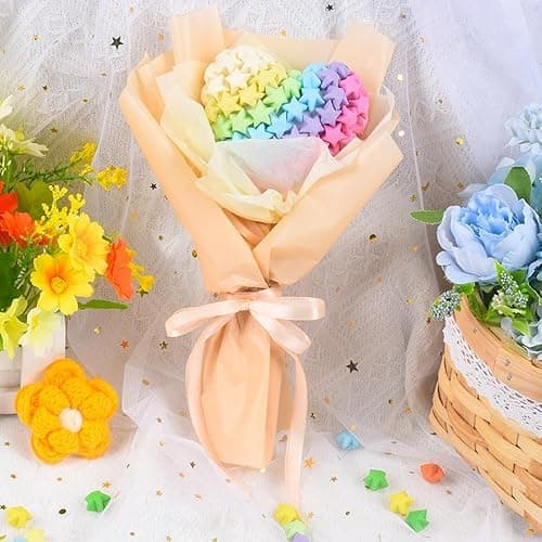 1080 Sheets Star Origami Paper - 10 Color Assortment, Double Sided, Solid Color, DIY Hand Art Crafts thumbnail 6