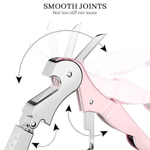 HYZ 2-Pack Wine Opener, Waiter Corkscrew Wine Key for Server, Pink | Professional Wine Bottle Opener with Foil Cutter for Bartender. Double-hinged Corkscrew for Smooth Pull. Sturdy for Daily Use thumbnail 5