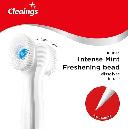 cleaings® Disposable Toothbrushes with Toothpaste Mini Travel Oral Care, 4-in-1 (Mini Brushes+Toothpaste+Tongue Scraper+Pick) Portable for Work,Camping Essentials(Intense Mint), 24 Count (Pack of 1) - Intense Mint thumbnail 4