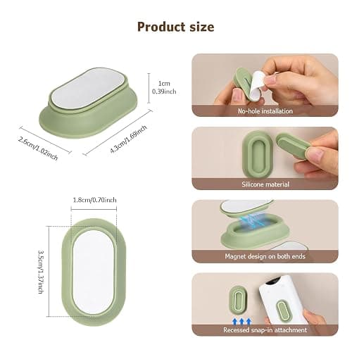 XYOFUN Magnetic Remote Control Holder Wall Mount - 4 Pcs No Drill Self-Adhesive Organizer for Air Conditioner & TV Remotes, Storage Caddy for Televisions Backside - White thumbnail 2
