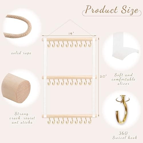 POVETIRE Headband Holder Head Bands Organizer for Girls, Baby Headbands Hair Accessories Organizer Storage Wall Hanging Decor for Nursery Toddler Girls Room thumbnail 3