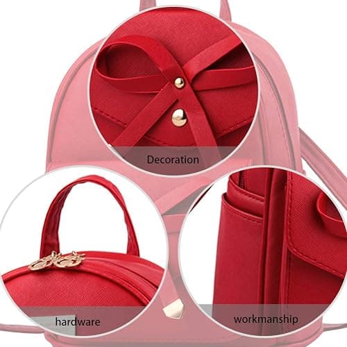 I IHAYNER Girls Bowknot Cute Leather Backpack Mini Backpack Purse for Women thumbnail 3