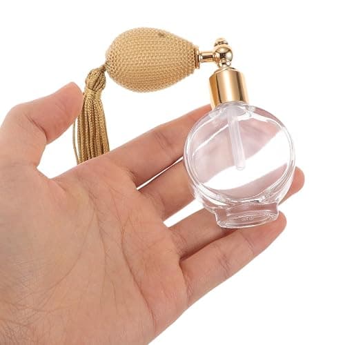 Beavorty Vintage Perfume Spray Bottle Refillable Travel Atomizer with Long Tassels Powder Spray Bottle for Makeup Body Powder and Perfume Compact Flat Round 3.26 X 2.99 X 0.66 in thumbnail 9