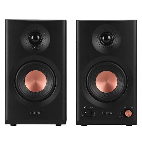 Edifier MR3 Powered Studio Monitor Speakers, Hi-Res Audio Certified Bluetooth V5.4 Active Bookshelf Loudspeakers, 2.0 Computer Speaker with Headphone Output RCA AUX Balanced TRS Input - Black (Pair) thumbnail 2