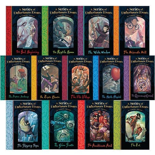 A Series of Unfortunate Events Lemony Snicket 13 Books Collection Pack Set (Includes the Bad Beginning, the Reptile Room, the Wide Window, the Miserable Mill, the Austere Academy, the Grim Grotto, the Penultimate Peril, the End) thumbnail 2