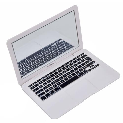 ebuddy Mini Dollhouse Toy Cat Laptop Tiny Fake Computer Mirror for Cat (White) - Image 1