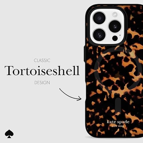 kate spade new york iPhone 16 Pro Case - Compatible with MagSafe - Designer Phone Case - Tortoise thumbnail 5