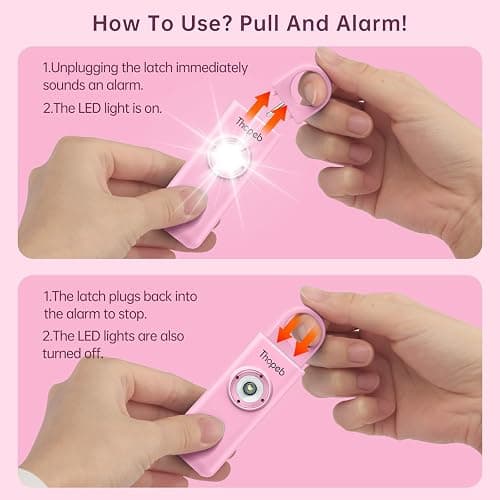 Personal Safety Alarm for Women – Superior Loud Siren & SOS Strobe | Premium Compact & Well-crafted Self Defense Keychain Alarm, College Dorm Essential, Variety of Colors (Pink) thumbnail 6