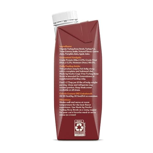 Made by Nacho Bone Broth Cat Food Topper for Hydration and Picky Eaters - Add Protein and Flavor to Your Dry Cat Food – Supports Optimal Nutrition, Digestion, Skin & Coat, 11 oz. Turkey thumbnail 2