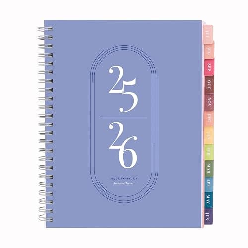 Rileys Academic Planner 2025-2026, Daily, Weekly & Monthly Planner, July 2025 - June 2026, Student Notes Pages, Twin-Wire Binding, Weekly Agenda for School & Work (20 x 15 cm, Blue) thumbnail 2