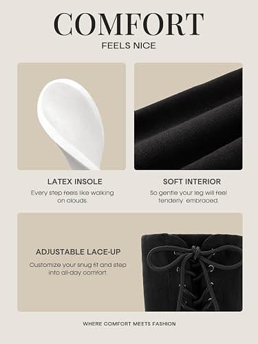 DREAM PAIRS Women's Laurence Over The Knee Thigh High Chunky Heel Boots Long Stretch Sexy Fall Boots thumbnail 3