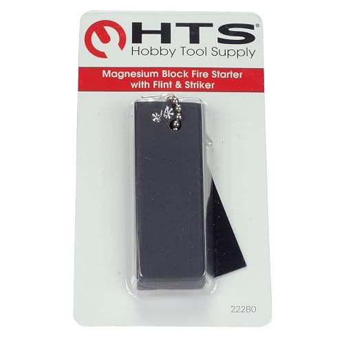 HTS 222B0 Magnesium Block Fire Starter with Flint & Striker thumbnail 2