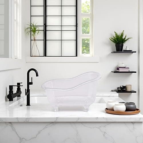 Dwang Clear Mini Bathtub Sundries Storage Box Jewelry Storage Box Makeup Organizer Container Desktop Storage, Home Drawer Organizers thumbnail 8