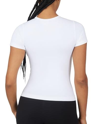 Yogalicious Basic Short Sleeve T-Shirt 2 Pack Soft Slim Fit Gym Shirt for Women thumbnail 5