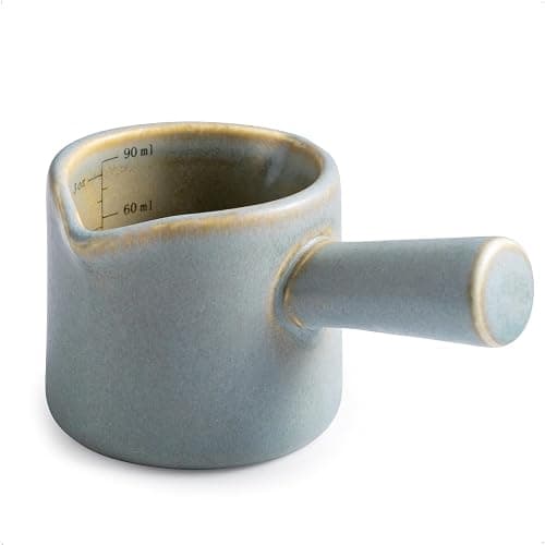 YHOJOY Espresso Cups Ceramic, Espresso Measuring Cups with Dual Measurement Scale, Expresso Shots Cup with Handle, Espresso Accessories, 3 Oz/ 90 Ml, Blue - Image 1