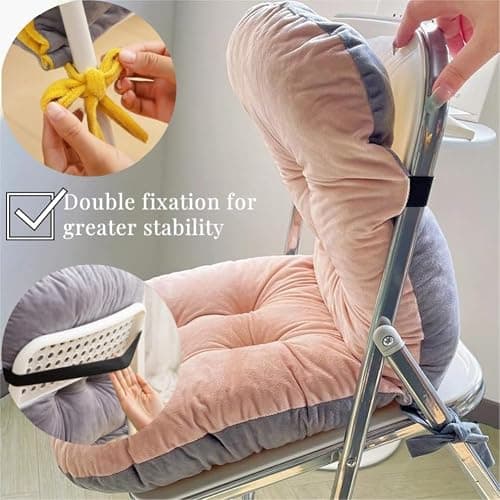Yuthsona Non-Slip Rocking Chair Cushion Seat Cushion Plush with Ties Soft Seat Pad with High Back Desk Chair Pad for Office Car Home Dining Room Kitchen thumbnail 3