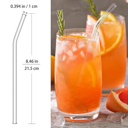 Nafender 10-Pack Glass Straws Reusable Drinking Straw Including 4 Straight and 4 Bent Straws & 2 Extra Wide Smoothie Straw with 2 Cleaning Brushes thumbnail 6