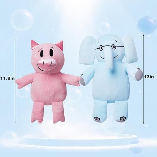 NUWDYSNN Elephant and Piggie Picture Book Plush Toy Fill Plush Toys Set of 2 (Elephant 13in, Piggy11.8in thumbnail 3
