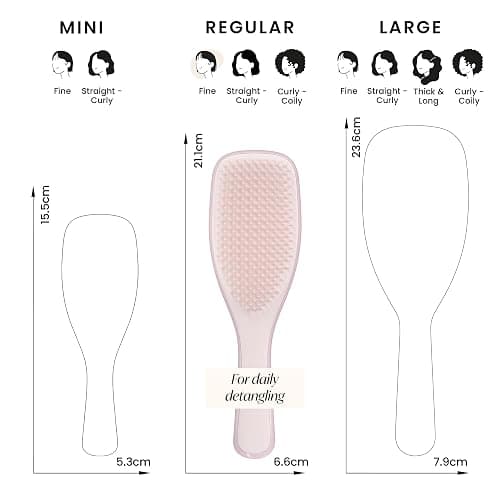 Tangle Teezer Fine and Fragile Ultimate Detangler Hairbrush for Coloured, Fine & Thin Hair - Two-Tiered Soft Flex Teeth Reduce Breakage & Pulling - Gentle on Delicate Hair - Pink Dust thumbnail 8