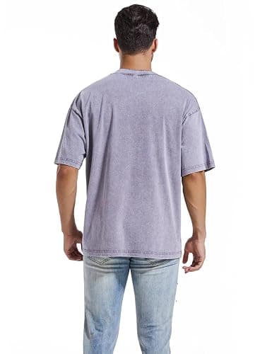 3 Pcs Men's Oversized Heavy Cotton Summer T-Shirts Vintage Tee Loose Fit Short Sleeve Casual Tshirts for Men Women thumbnail 6