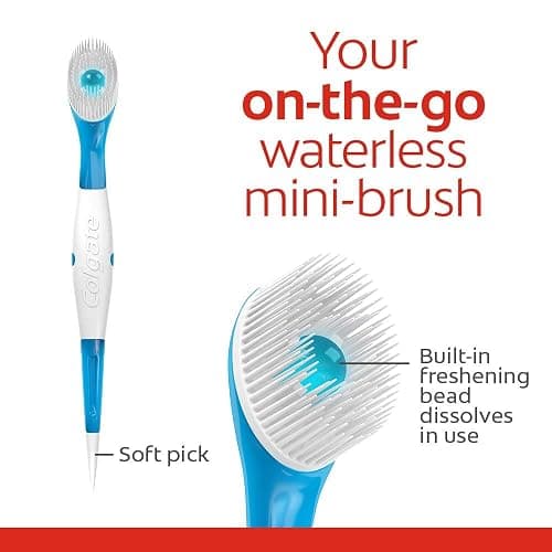 Colgate MaxFresh Wisp Disposable Mini Toothbrush, Built-in Freshening Bead, Peppermint Flavor for Instant Fresh Breath, No Water Required, Perfect for Travel and Braces, 24 Count thumbnail 4