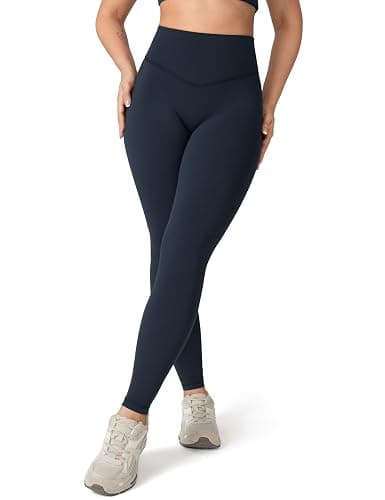 UNISSU Hugcurve No Front Seam Full Length High Waisted Workout Leggings for Women Buttery Yoga Pants Athletic Tights - 28'' - Image 1