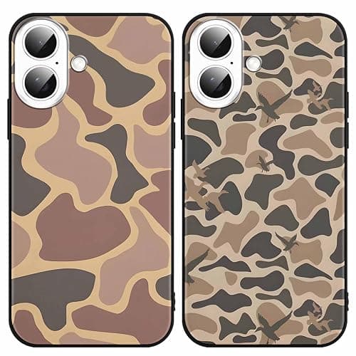 Yomjew 2 Pack Army Brown Camo Phone Case for iPhone 16 6.1 inches, Cool Durable Pattern Flag Anti-Scratch Soft Slim Flexible Protective Shockproof TPU Funda Cover for Men Boys - Image 1