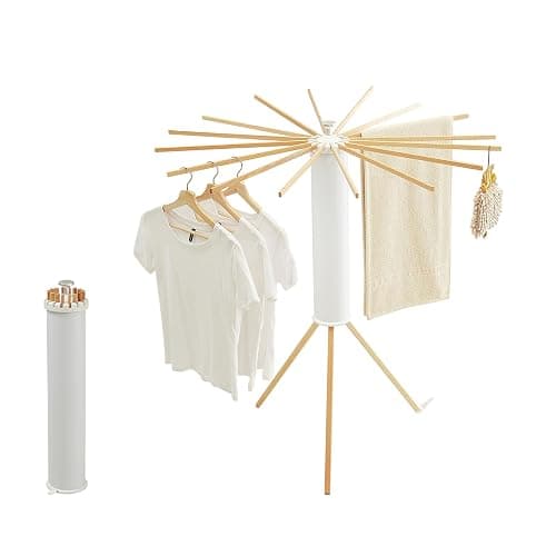 JOOM Tripod Clothes Drying Rack, Garment Rack Portable and Foldable Space Saving Laundry Drying Rack - Drying Rack Clothing Floor Folding Balcony Bedroom Household Wooden thumbnail 8