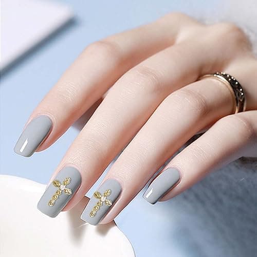 3D Cross Nail Charms, 30pcs Cross Nail Decorations for Nail Art, Pearl Gems Diamond Nail Decor, Gold Nail Charm Metal Alloy Crystal Rhinestones Nail Studs for Women Girl DIY Jewelry Cellphone Crafts thumbnail 3