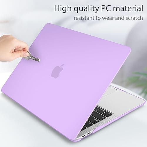 May Chen Compatible with New MacBook Air 13 inch Case 2021 2020 2019 2018 Release Model: M1 A2337 A2179 A1932, Plastic Hard Shell Case for MacBook Air 13 inch with Retina Display Fits Touch ID, Purple thumbnail 5