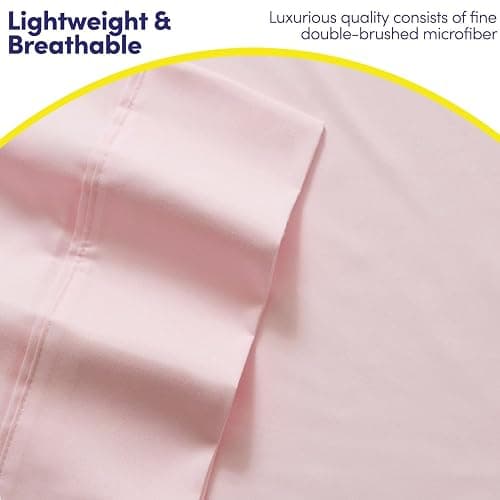 Queen Sheets Pale Pink - 6 Piece 1500 Supreme Collection Fine Brushed Microfiber Deep Pocket Queen Sheet Set Bedding - 2 Extra Pillow Cases, Great Value, Queen, Pale Pink thumbnail 7