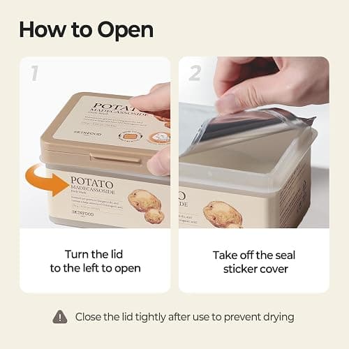SKINFOOD Potato Madecassoside Daily Sheet Mask, Korean 5-Minute Quick Skincare Hack, Soothing & Skin Barrier Face Mask for Damaged Skin, Bulk Pack (30EA) thumbnail 7