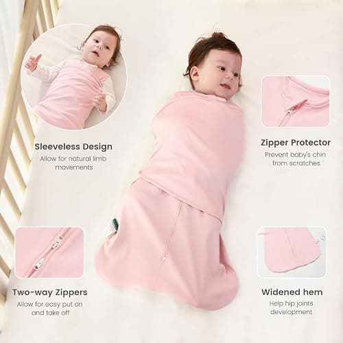 LILBESTIE Baby Swaddle Sleep Sack, 1.0 Tog New-Parent-Friendly Swaddle for Newborns & infant 0-3 Months Baby Wearable Blanket Reduce Startle Reflex, Newborn Boys Girls Registry Essentials thumbnail 7