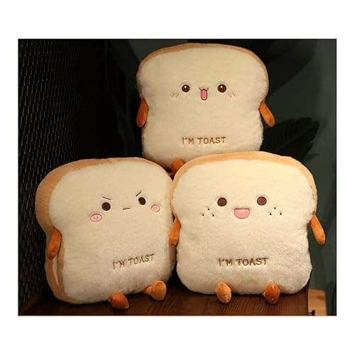 Goylmc Toast Bread Plush Pillow, Bread Stuffed Pillow,Food Plush Pillow with Hand Pocket Great Gift Choice for Kids Adults (15.7 * 13.7 in,Angry) thumbnail 6