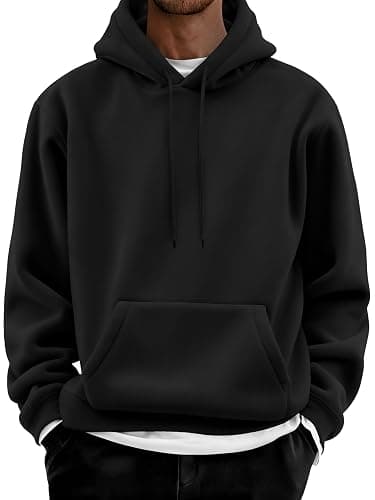 COOFANDY Men Cotton Fleece Hooded Sweatshirt Casual Long Sleeve Hoodies Pullover Fashion Drawstring Hoodie with Kanga Pocket - Image 1