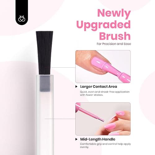 Beetles Pink Gel Nail Polish, 15ML Light Pink Nail Gel Polish Solid Color Soak Off UV LED Lamp French Gel Polish Colorful Bottle Manicure Gifts for Women First Crush thumbnail 5