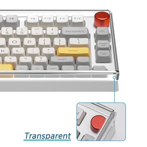 Geekria 75% 84-Key Knob Keyboard Dust Cover, Clear Acrylic Keypads Cover, Compatible with Keychron Q1 HE/Max/Pro, EPOMAKER TH80 75%, Glorious Gaming - GMMK PRO 75% thumbnail 2