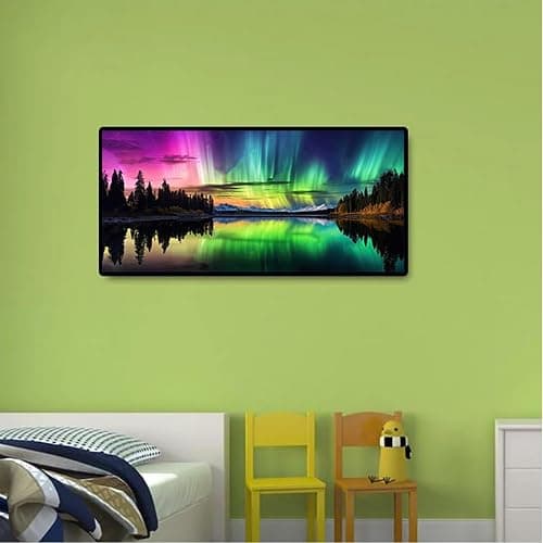 Northern Lights Diamond Painting Kits for Adults，5D Large Size Northern Lights Diamond Art for Adult Beginners, Full Drill Aurora Crafts Gem Art Painting for Home Wall Decor 27.6x15.8in thumbnail 4