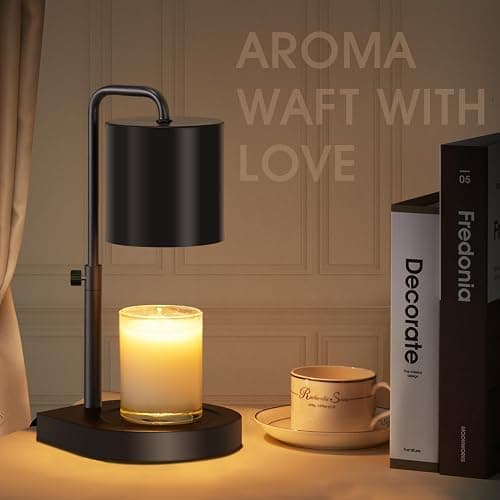 zukakii Candle Warmer Lamp Adjustable Height Dimmable with Timer Large Jar Candles Compatible - No Flame Scented Wax Warmer with 2 Bulbs - Mothers Day Gift - Black thumbnail 7