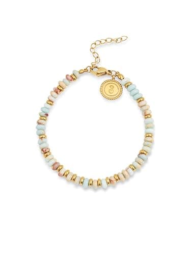 SINGULARU - Full Daylight Armband. Edelstahl mit 18 Kt Vergoldeter Beschichtung und Naturstein. Schmuck für Damen. - Image 1