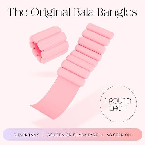 Bala Bangles Wrist & Ankle Weights for Women & Men - Adjustable Weighted Bands - Soft Silicone Arm & Leg Weights for Pilates, Yoga, Walking, Barre, Home Workout & Strength Training Exercise thumbnail 2