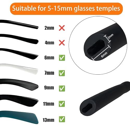 Favanty Glasses Strap Sports, Adjustable Sunglass Strap 3PCS Black | Steel wire cord, No Tail short design, secure glasses during exercise, adjustable fit for sports & daily wear, unisex thumbnail 3