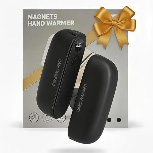 2 in 1 Magnetic Hand Warmers, Portable Rechargeable Pocket Heater, 45-60℃ 3-Level Adjustable with Digital Display, Skin- Friendly, Aluminum Alloy Inner Case for Outdoor Camping - Image 1