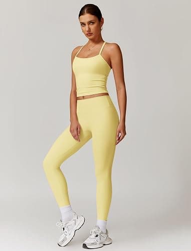 ABOCIW Workout Sets for Women 2 Piece Padded Sports Bra Tank Top High Waist Leggings Sets Gym Yoga Work Out Clothes thumbnail 4