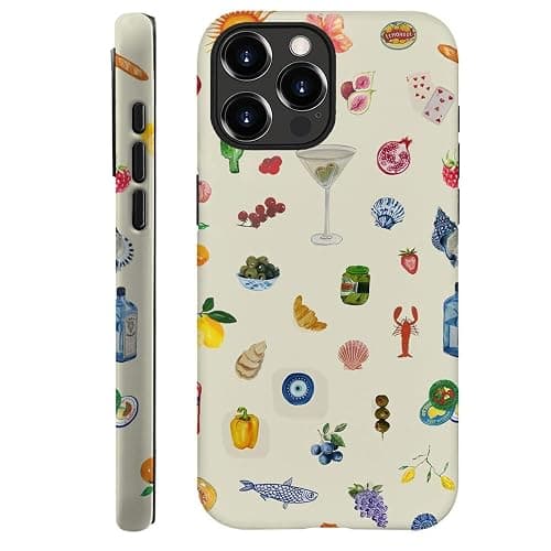 Generic Case Compatible with iPhone 14 Pro Max - Hybrid Durable Shockproof Phone Cover,Cases for Woman Girl - Lemon Fruit Flower Fish Aesthetic - Image 1
