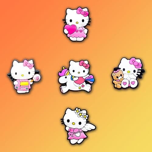 12 15Pcs Cute Charms for Croc Clog Shoes Decoration, Cats Charms Accessories for Shoe - Pink thumbnail 3