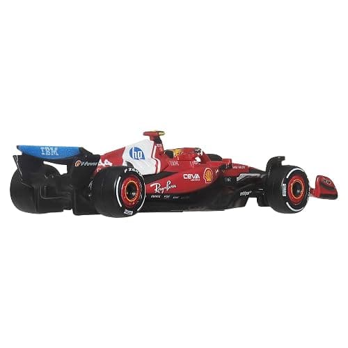 Hot Wheels Premium Fórmula 1 Coche de Carreras Charles Leclerc | Coche de carreras coleccionable Scuderia Ferrari HP a escala 1:64, metal, neumáticos Real Riders, JKD86 thumbnail 6