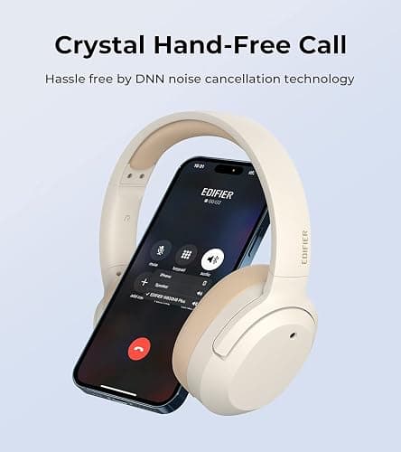 Edifier W820NB Plus Hybrid Active Noise Cancelling Headphones - LDAC Codec - Hi-Res Audio Wireless & Wired - Fast Charge - Over Ear Bluetooth V5.2 Headphones for Travel/Home/Office- Ivory thumbnail 5