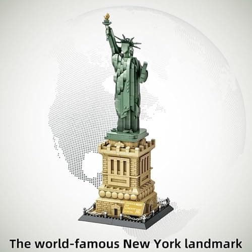 Mantfuty Statue of Liberty Building Blocks Set Famous World Architecture Model New York Landmark Bricks Toy Gifts for Adults(1409 Pieces) thumbnail 4